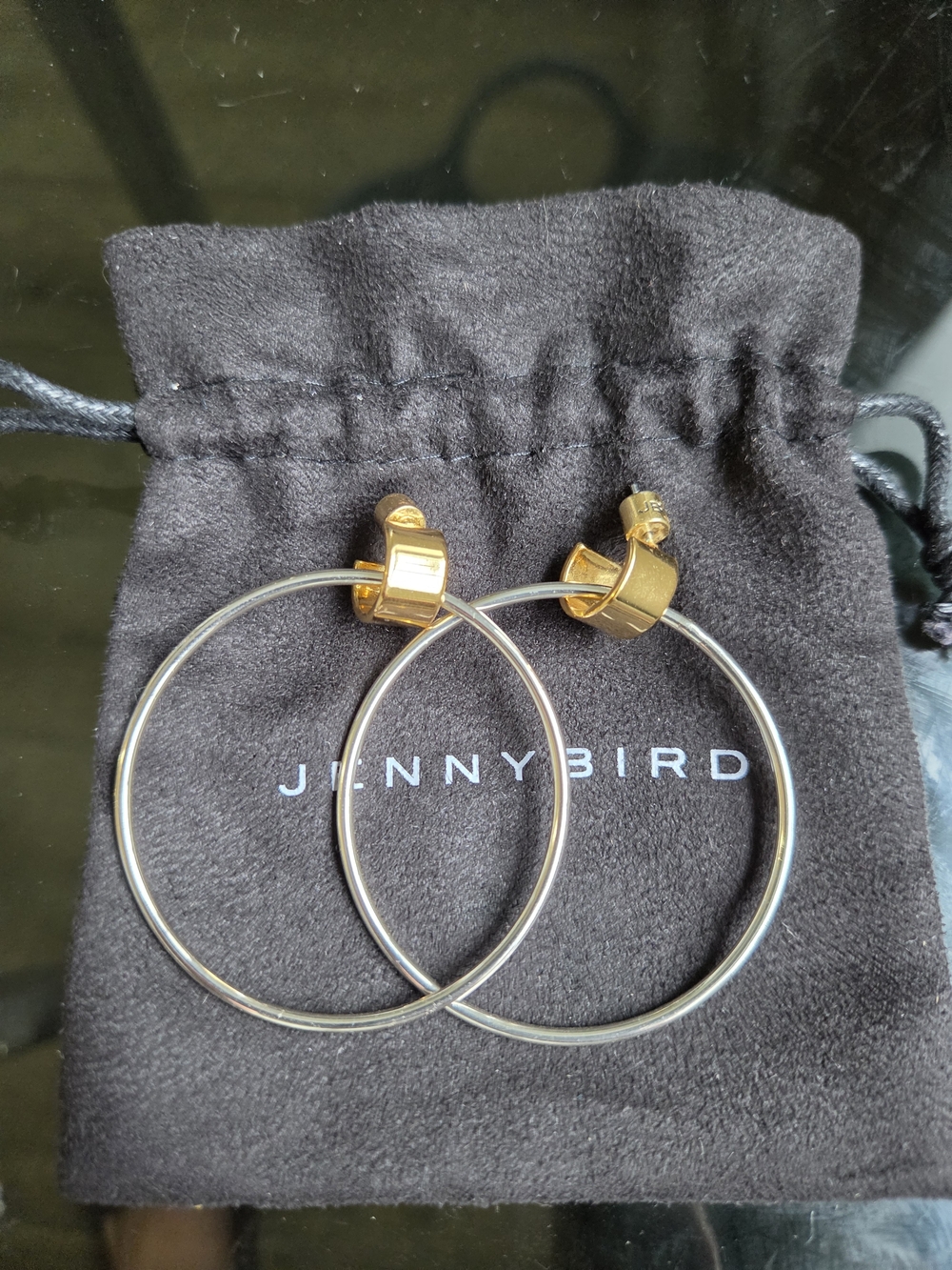 JENNY BIRD Two-Tone LARGE DOOR KNOCKER Earrings - Gold & Silver